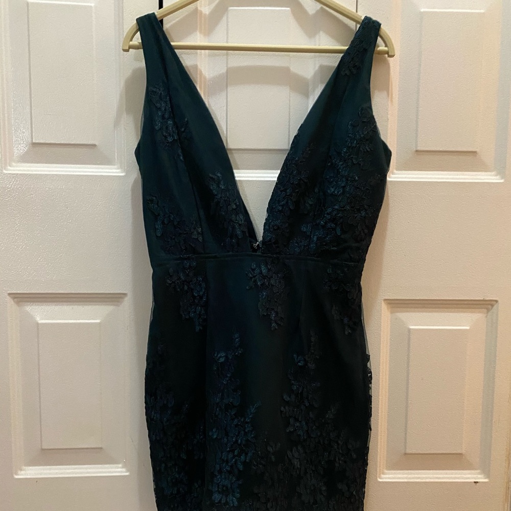 Deep v green dress